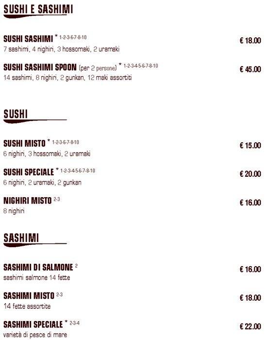 Menu di Spoon Sushi Fusion Cusine 