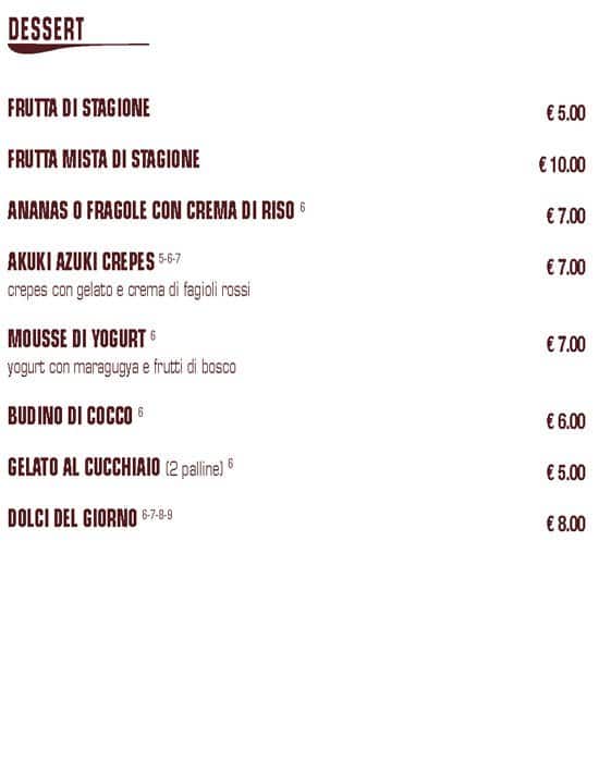 Menu di Spoon Sushi Fusion Cusine 