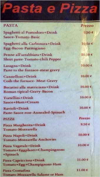 Menu di Romoli Bar 