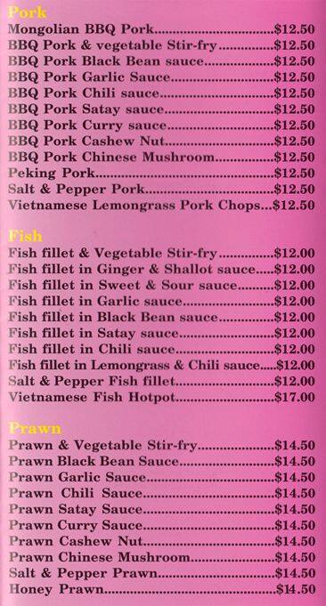 Cam Ranh menu