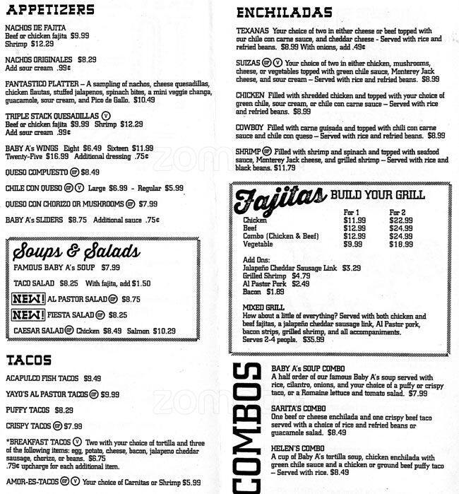 Baby Acapulco Menu Menu For Baby Acapulco East Riverside Austin