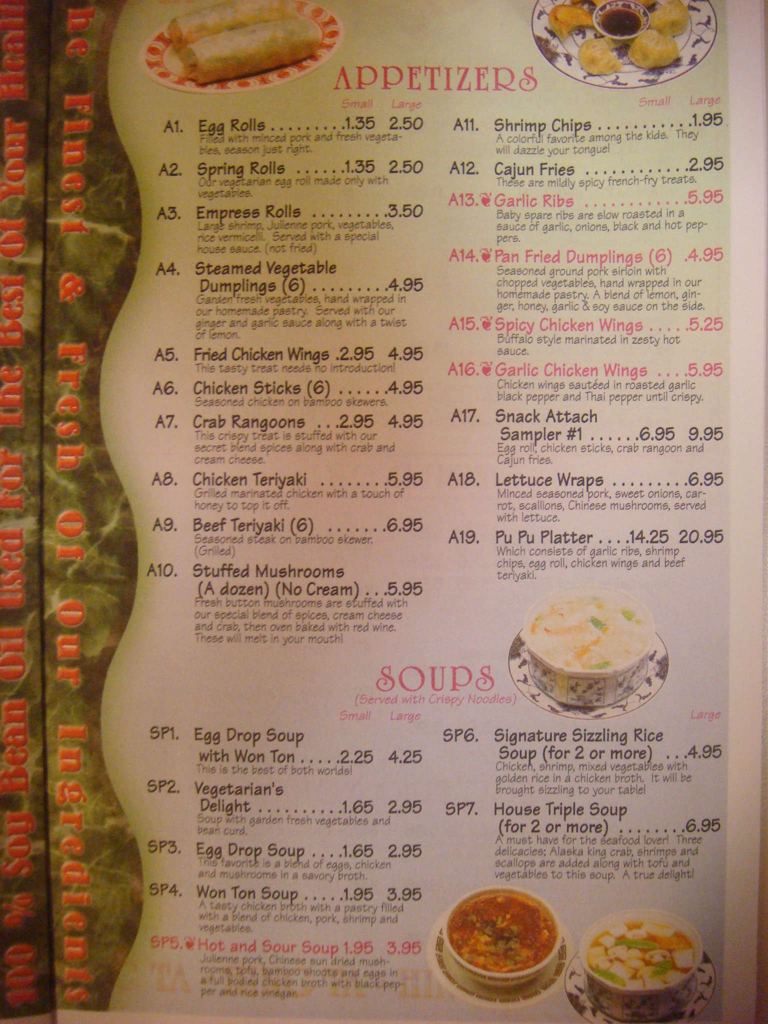 Menu At Hing Ta Restaurant Rocky Mount