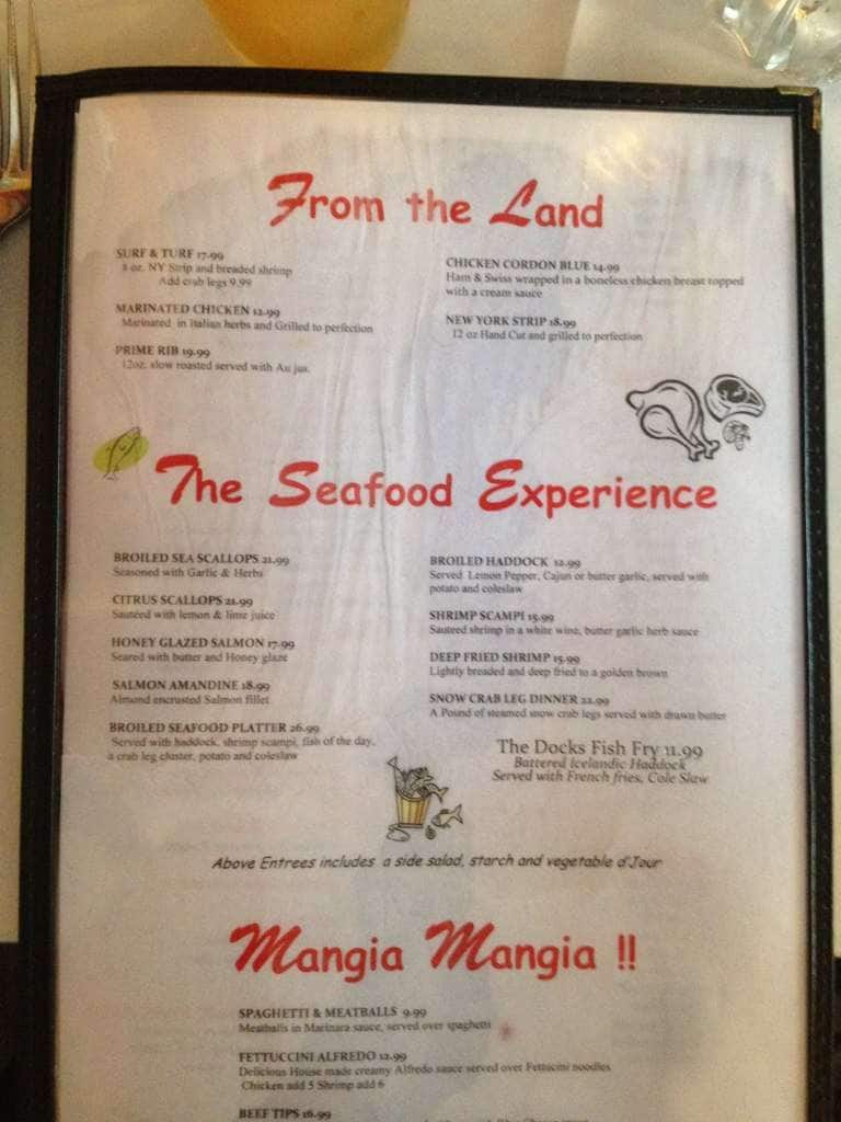 The Docks Menu, Menu for The Docks, Mayville, Mayville Urbanspoon/Zomato