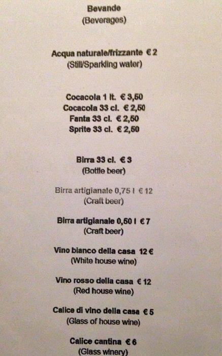 Hosteria Dei Numeri Primi A Roma Foto Del Menu Con Prezzi