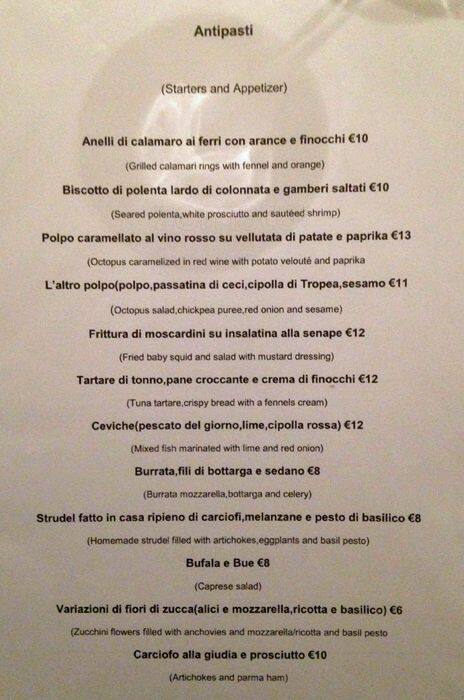 Hosteria Dei Numeri Primi A Roma Foto Del Menu Con Prezzi