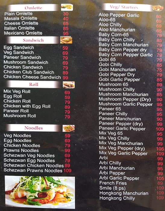 Menu of The Kitchen, Koramangala 1st Block, Bangalore