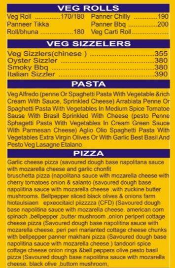 Chalta Firta Dhaba menu