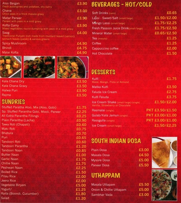 Menu at Delhi Wala restaurant, Hounslow, 72 Vicarage Farm Rd