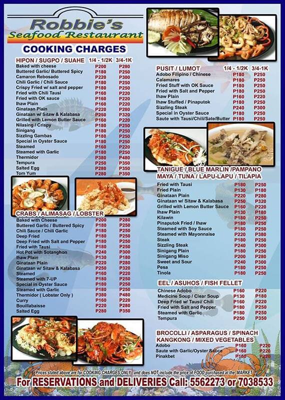 Robbie's Seafood Restaurant меню