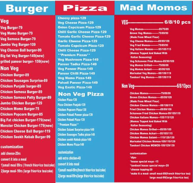 Mad Momos Menu For Pune Zomato Mad Momos Menu For