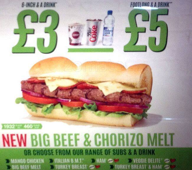 Subway menu
