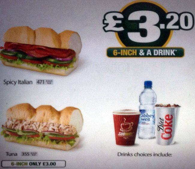 Subway menu