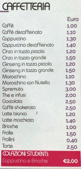 Menu di Sottotorchio 