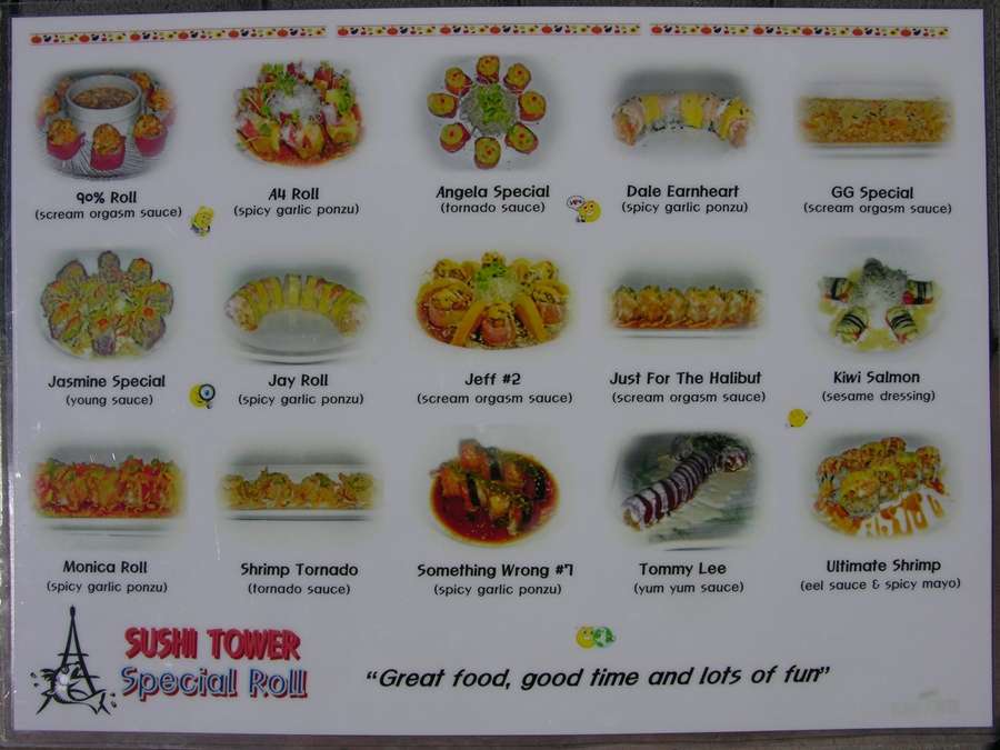 Menu at Sushi Tower & Steakhouse, Las Vegas