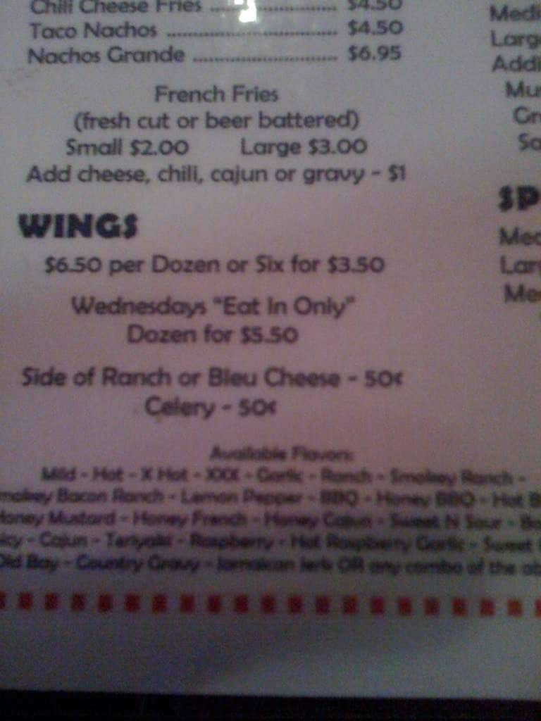 Menu at Tucker's Tavern pub & bar, Toronto