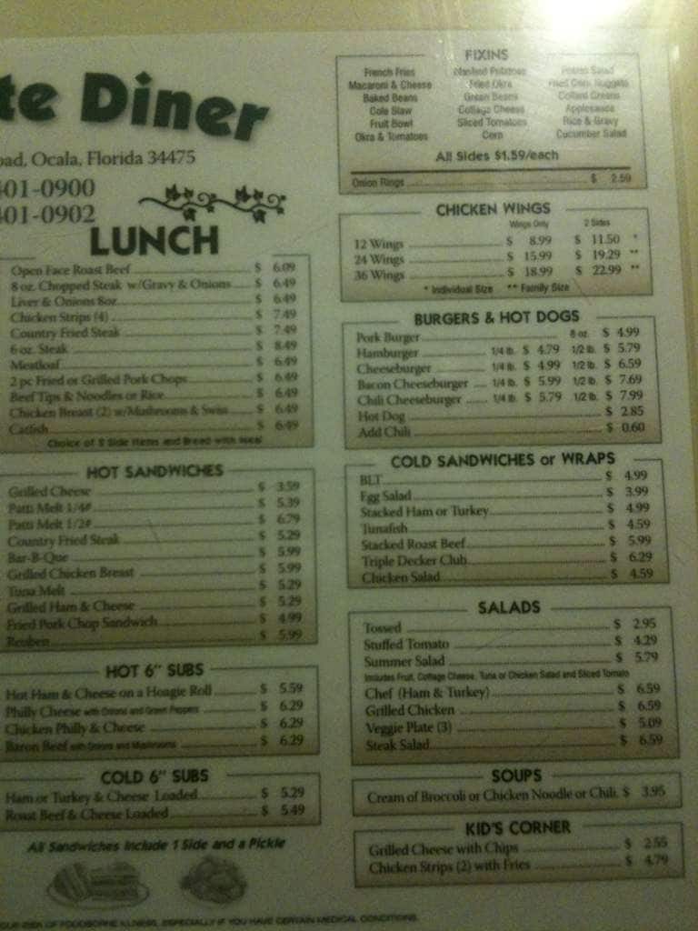 Menu at Northgate Diner, Ocala, NW Gainesville Rd