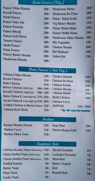 pappi di hatti menu