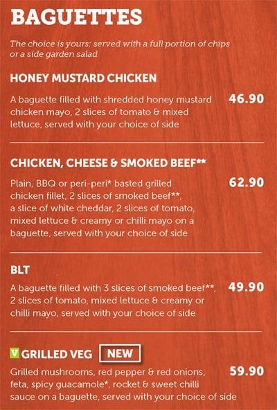 Menu At Wimpy Restaurant, Centurion, Embankment Rd