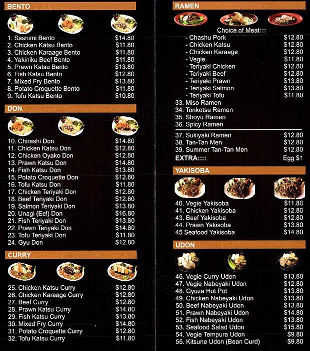 Japan Village Menu, Menu for Japan Village, Enmore, Sydney Urbanspoon