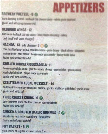 Hook up restaurant menu