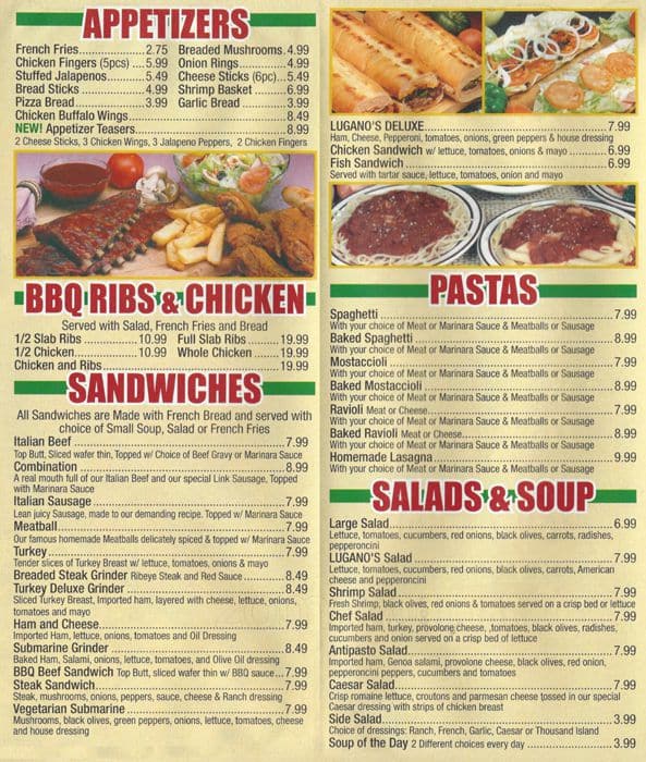 Lugano's Pizza Menu, Menu for Lugano's Pizza, Chicago Lawn, Chicago ...