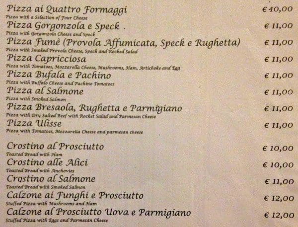 Menu di Ulisse 