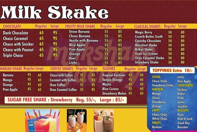 gachibowli factory d milkshake for Factory Milkshake Milkshake Menu Factory Menu,