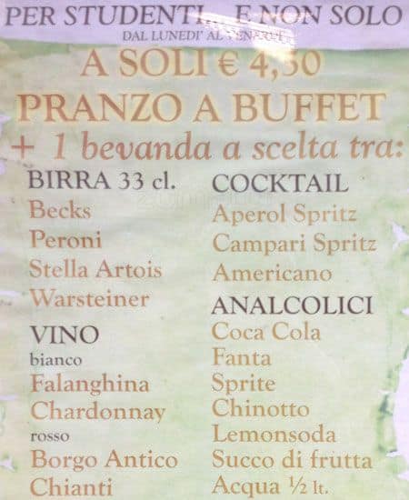 Menu di La Taverna Di S. Lorenzo 