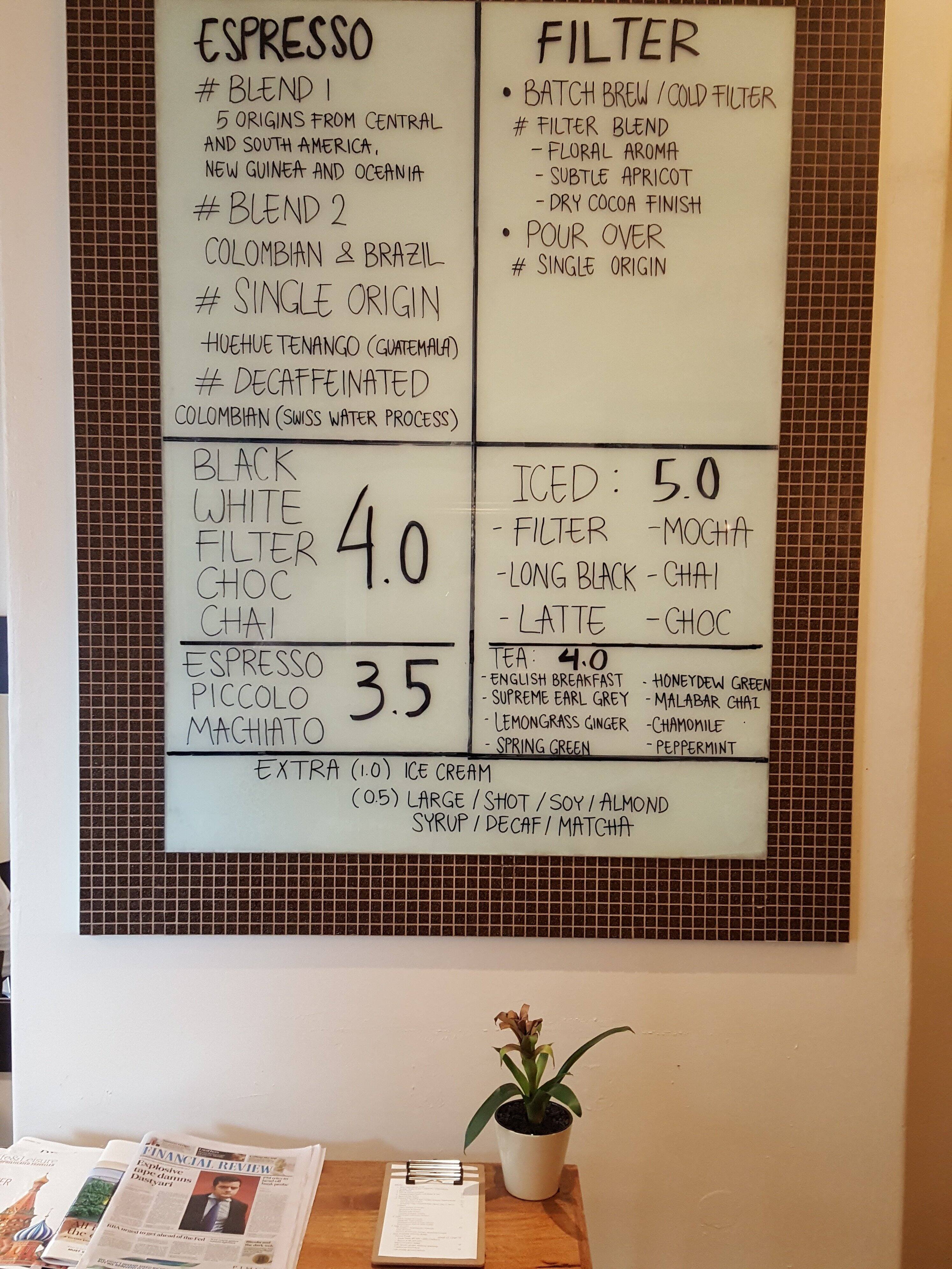 Coffee Geek Brewers Menu, Menu for Coffee Geek Brewers, South Yarra