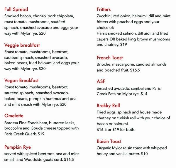 Rosey's Menu, Menu for Rosey's, Unley, Adelaide Urbanspoon/Zomato