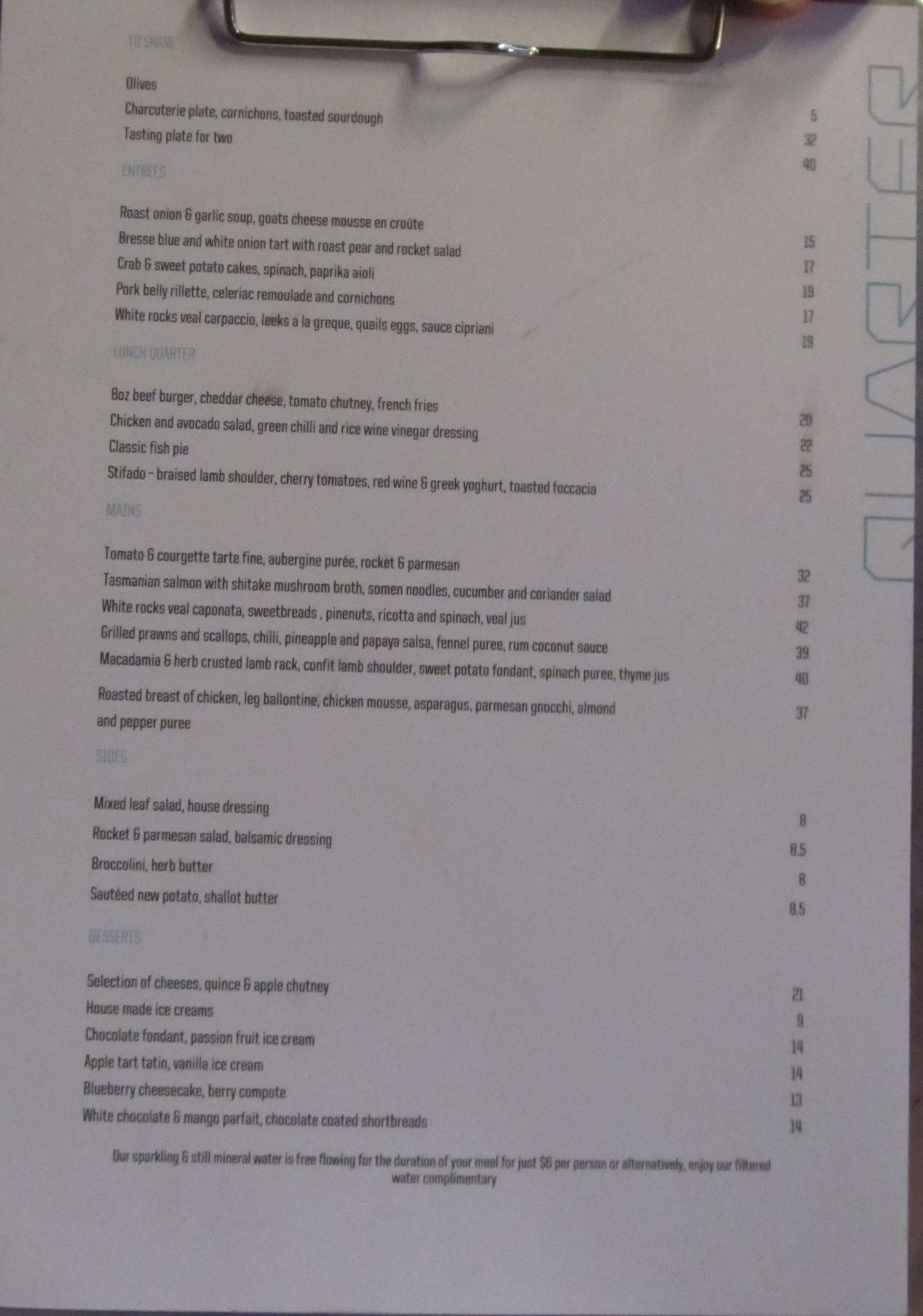 The Quarter on Hay Menu, Menu for The Quarter on Hay, Perth CBD, Perth Urbanspoon/Zomato