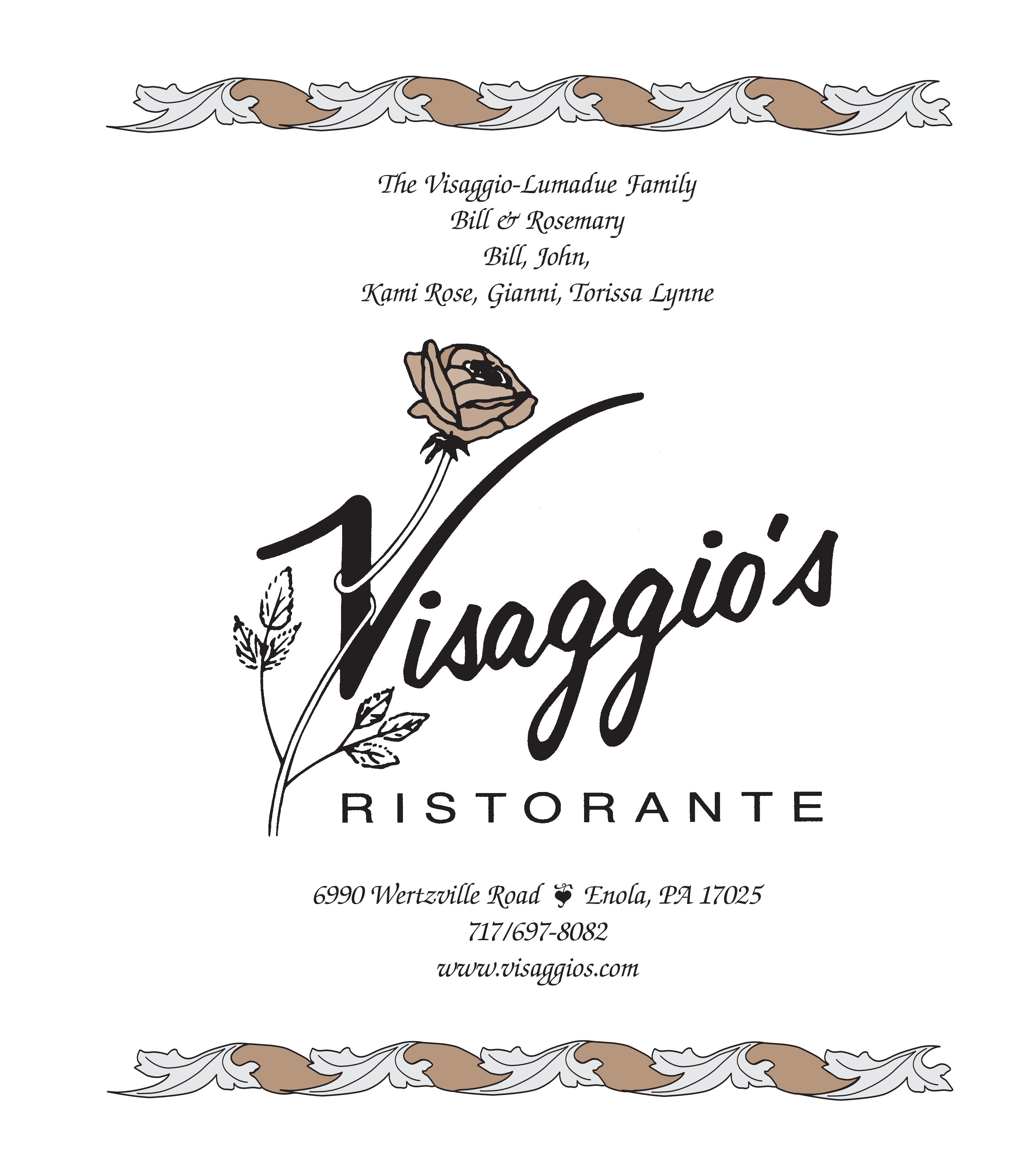 Visaggio S Menu For Enola Harrisburg Urbanspoon Visaggio S Enola Menu