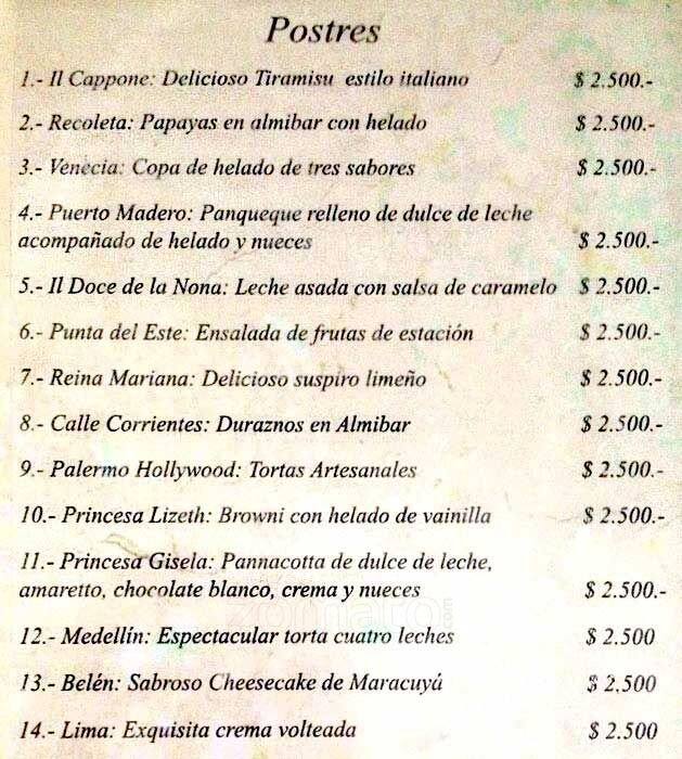 Che Corleone menu