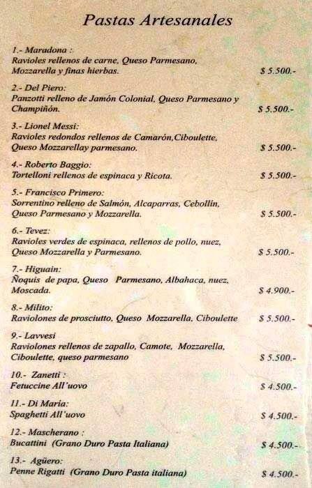 Che Corleone menu