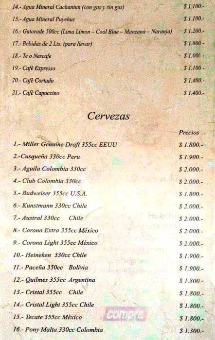 Che Corleone menu