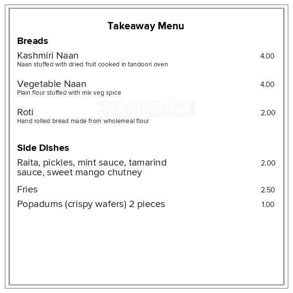 Menu at Great Spice Indian Takeaway restaurant, Rotorua