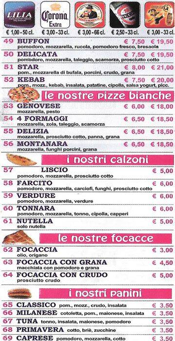 Menu di Pizza And Food 