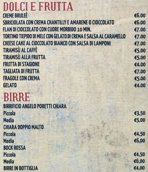 Menu di Margherita 