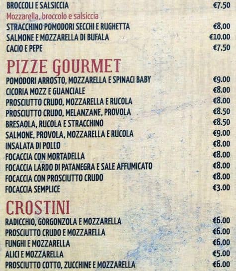 Menu di Margherita 