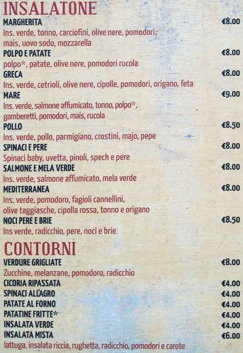 Menu di Margherita 