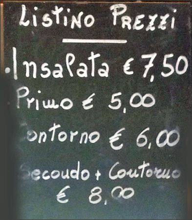Menu di Bar tavola calda Fracassini 