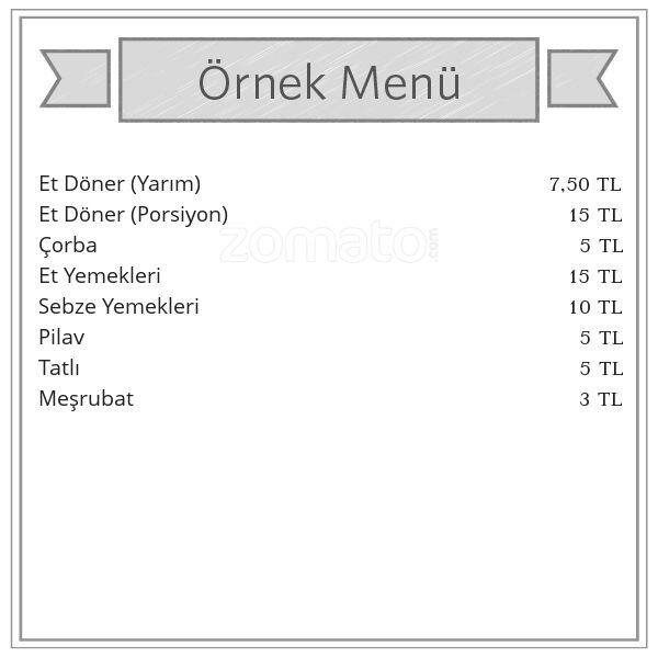 Çamlık Et Lokantası Menü Zomato Türkiye