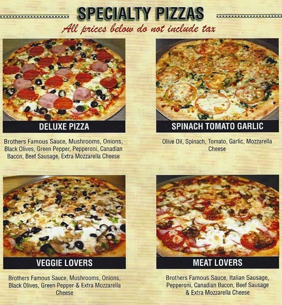 Menu at Brothers Pizza Express pizzeria, The Woodlands, Farm to Market ...