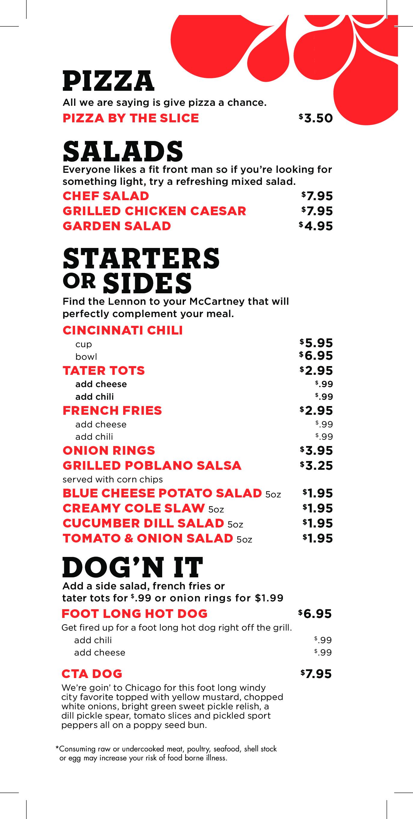 Menu at Fuel American Grill pizzeria, Sioux City