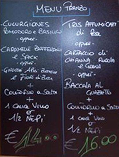 Menu di Antica Enoteca Manzoni 