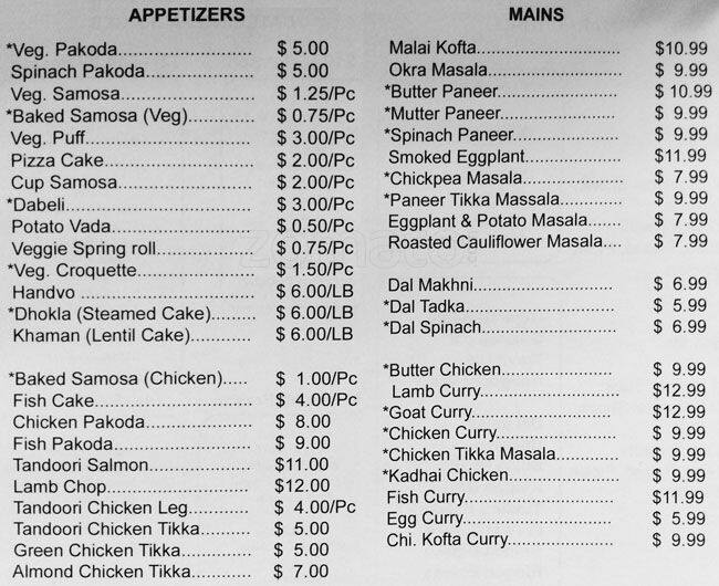 Menu at Eat At Will restaurant, Calgary