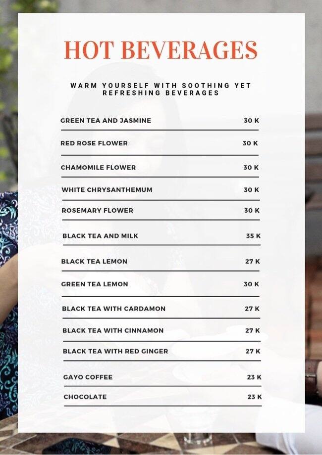 House of Tea Menu, Menu untuk House of Tea, Pondok Indah, Jakarta
