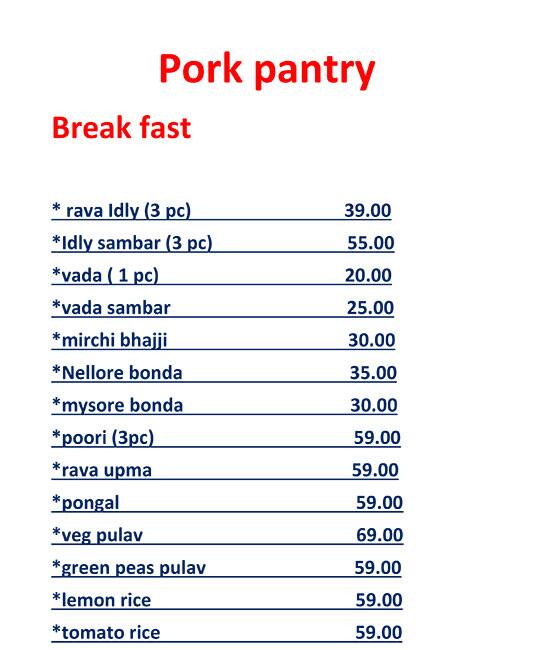 The Pork Pantry Restaurant Menu Zomato