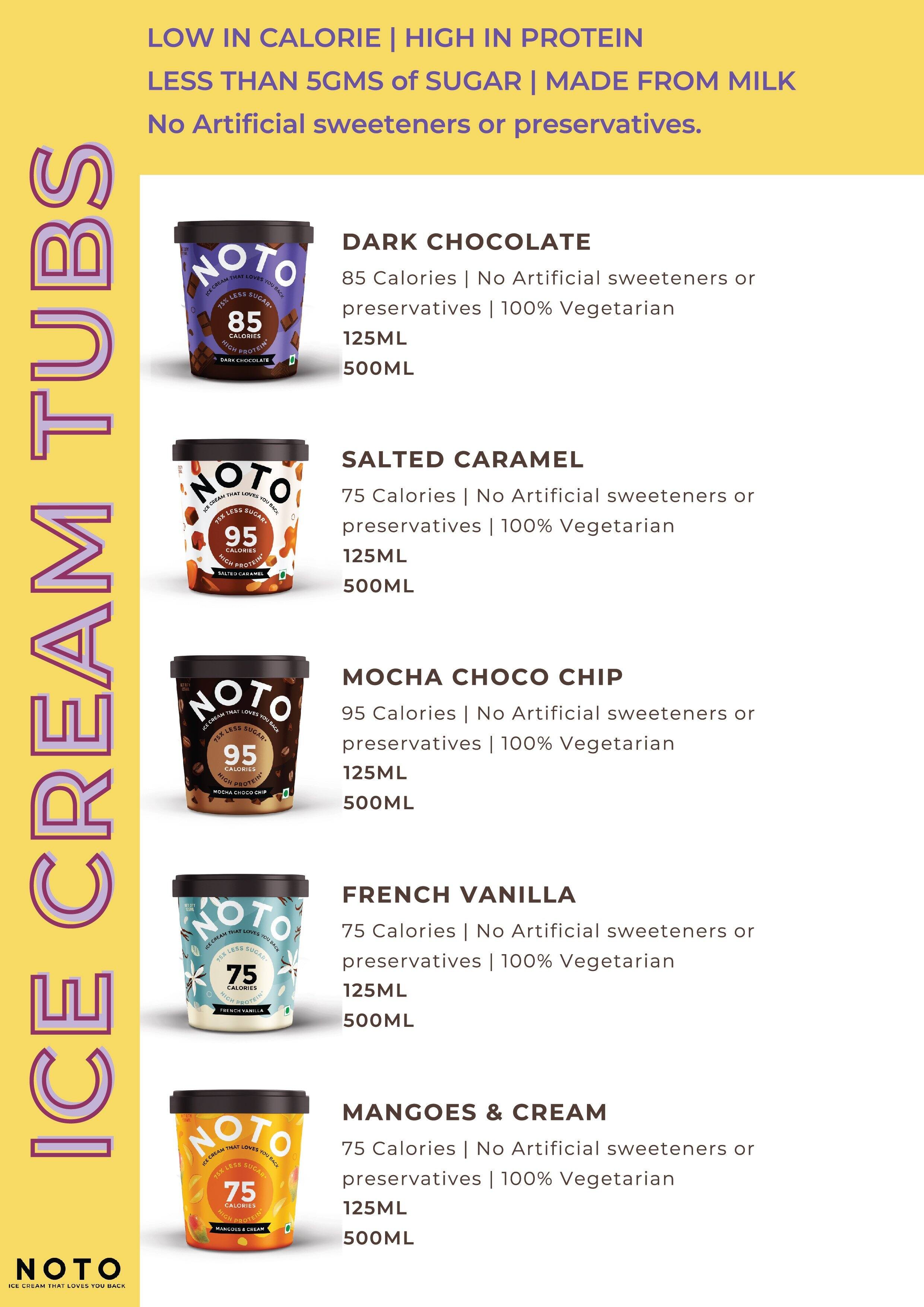 NOTO - Ice Creams & Desserts menu