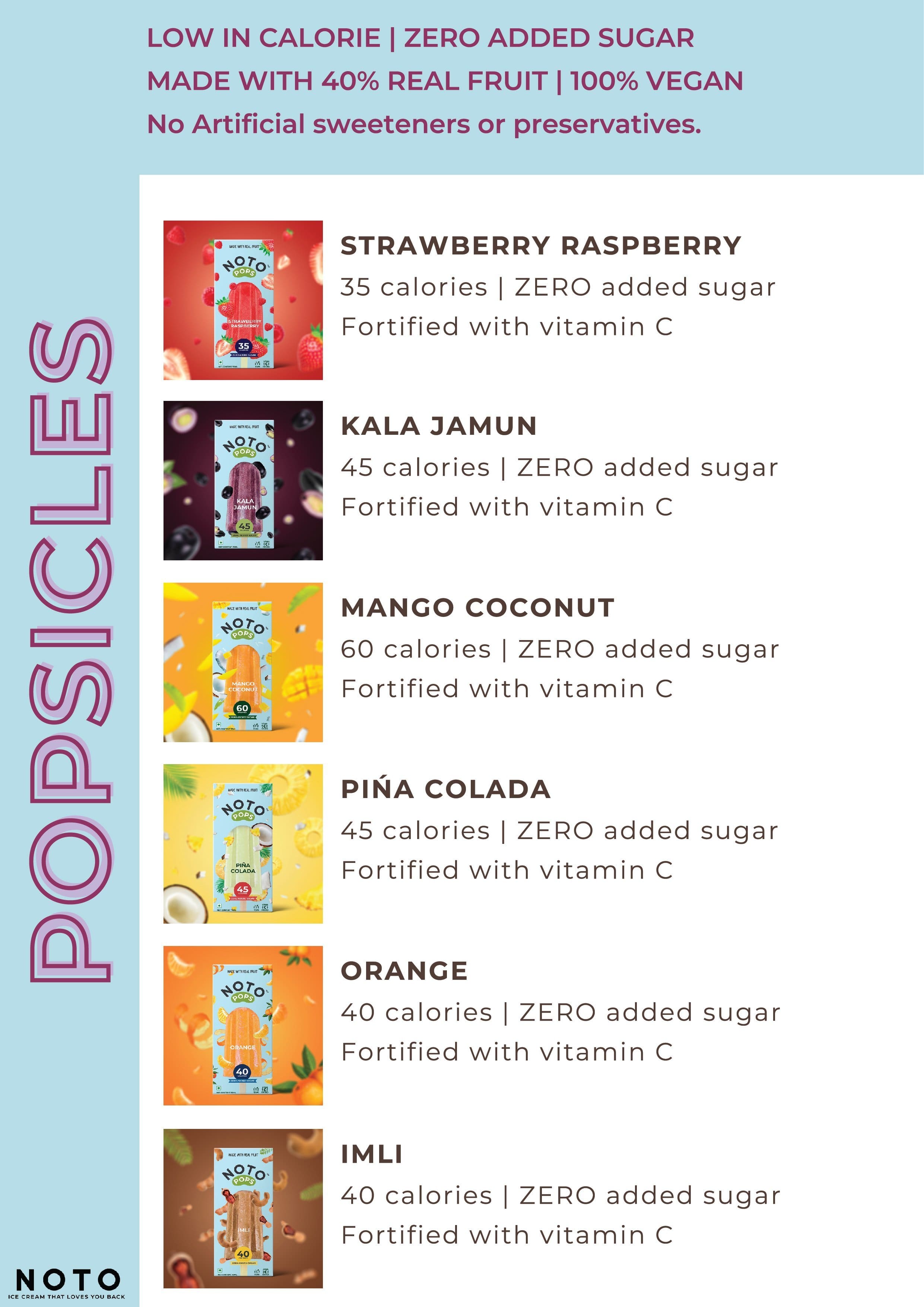NOTO - Ice Creams & Desserts menu